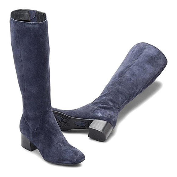 BORN Avala Knee High Blue Suede Boots - Size 10 - Picture 12 of 12